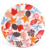 Jesenná dekorácia - kovová tácka - listy - 33 cm