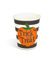 Halloweenový papierový pohár - tekvica - 2,5 dl - 8 ks / balenie