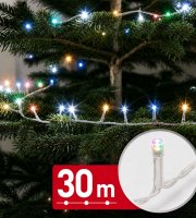 Svetelná reťaz – 30 m – farebná – 600 LED – 220–240 V – 6 W – priehľadný kábel