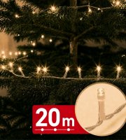 Svetelná reťaz – 20 m – teplá biela – 400 LED – 220–240 V – 6 W – priehľadný kábel